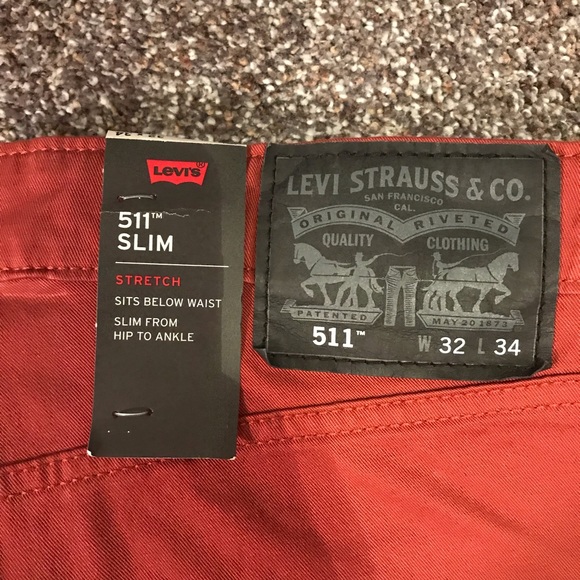 Levi’s 511 Commuter Pants Red Paint 32 x 34 - Picture 5 of 6